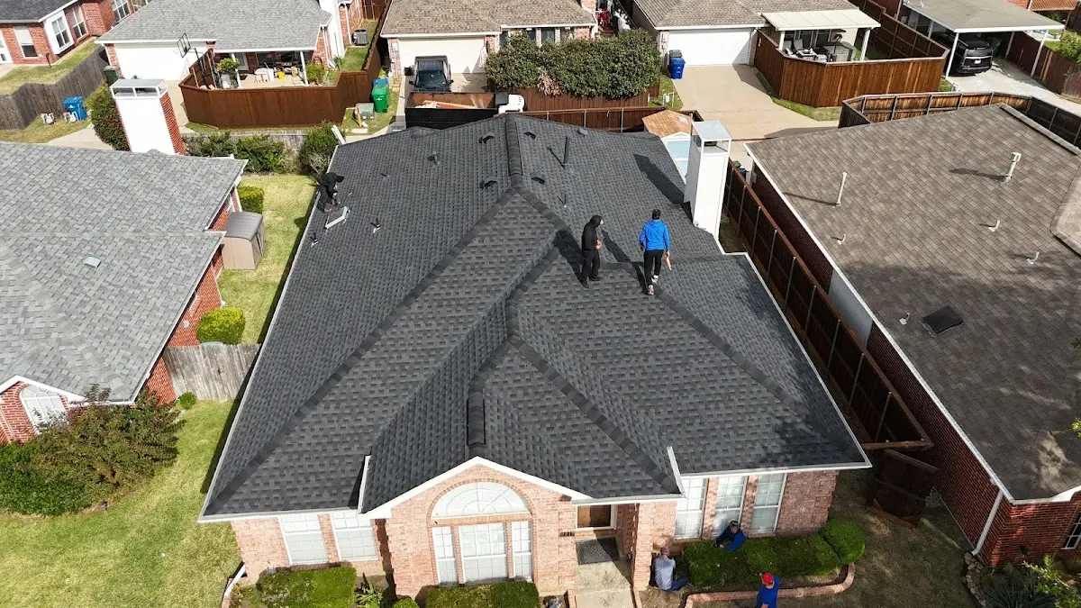Slate & Tile Roof Repair work in progress on a Brooklyn Park property
